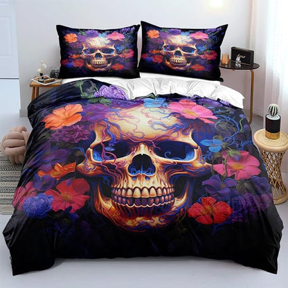Halloween Full Duvet Cover Sets with 2 Pillow Cases for Kids Girls Teens Adult Bedroom Decor,Pumpkin Ghost Petal Country Bedding Décor
