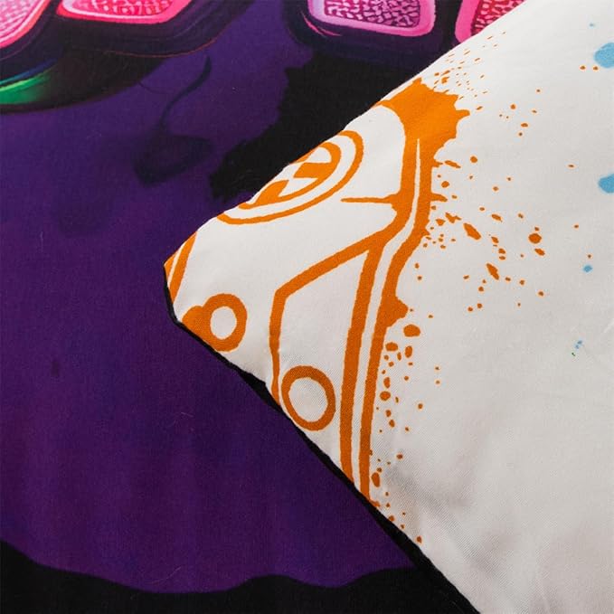 NTBED Game Console Comforter Set for Boys Girls Kids Tie Dye Gaming Lightweight Microfiber Gamer Bedding Sets (Multi, Twin 5Pcs)