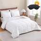 YOUR MOON Luxurious All Season Wool Comforter Queen Size, 100% Natural Australian Wool Filling, Hypoallergenic Comforter Duvet Insert, Noiseless Cotton Shell (White)