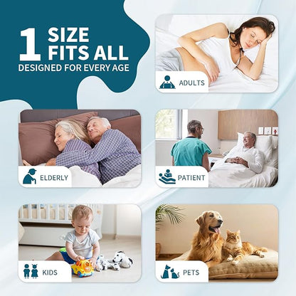 Washable Bed Pads with 8 Sturdy Handles 34”×52” Extra Large Reusable Underpads 4-Layers Leakproof Chucks Pads Washable for Incontinence (2 Pack)