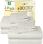 California Design Den 2-Pack Queen Sheet Set - 400 Thread Count 100% Cotton Sateen - Soft and Breathable Sheets, 2 Sets of Deep Pocket Bed Sheets - Ivory (Pale Tone)