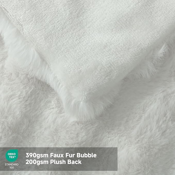 Heated Blanket Electric Twin- 62"x84" Soft Thick Bubble Electric Blanket for Sofa with 5 Heat Levels & 4 Hours Auto-Off Overheat Protection, Warm Cozy Gifts, Cream