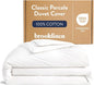Brooklinen Luxury Percale Duvet Cover – 100% Cotton, Cool, Crisp, Extra-Long Corner Ties, Button Closure, Soft & Breathable – Machine Washable, Duvet Cover Full/Queen Bed Sizes (White)