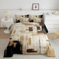 Feelyou Abstract Bedding Set Kids Modern Abstract Art Comforter Set Brown Grey Black Comforter for Boys Room Decor Lightweight Duvet Set Toddler Size with 1 Pillow Case