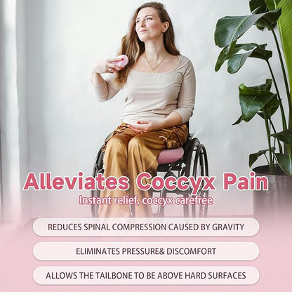 Anti-Slip Wheelchair Cushions, Bed Sore Cushions for Butt, Ergonomic Innovations Orthopedic Donut Pillow, Medical Seat Cushion for Sciatica, Back, Coccyx, Pressure Sore (Pink)
