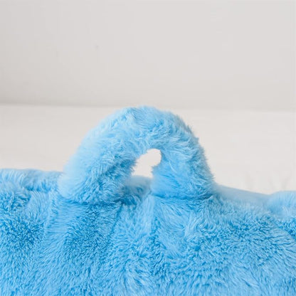 Aimuan Reading Pillow Bed Rest Pillow with Arms Rabbit Fur Cushion for Adults Teens Incline Rest Sitting up & Sleeping Snoring Pillow with Pregnancy Lumbar Back Support (Standard, Blue)