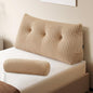 Z-hom Large Wedge Pillow Headboard, Twin Triangular Headboard Pillow, Reading Pillow Bed with a Roll Pillow for Bed Sitting Up Sleeping, Backrest Cushion Headboard Gap Pillow for Back,Beige