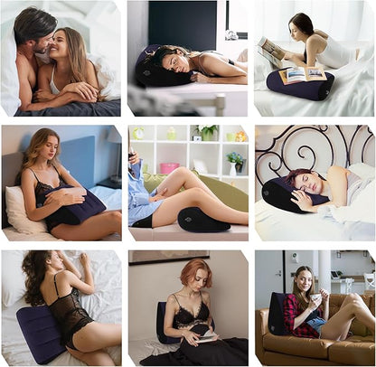 Portable Inflatable Wedge Pillow 1 Pack,Body Positioner for Sleep Support, Adjustable Travel Pillow - Lightweight Bed/Leg Support Pillow, Fast Inflation