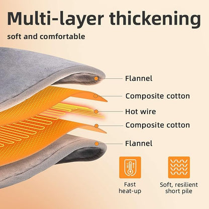 RAINOVA Heated Blanket Electric Throw, Electric Blanket-72''x84'', Soft Flannel Heating Blanket, 10-Level Heating, 10-Hour Auto-Off, Gifts for Parents and Elders, Gray, ETL & FCC Certified