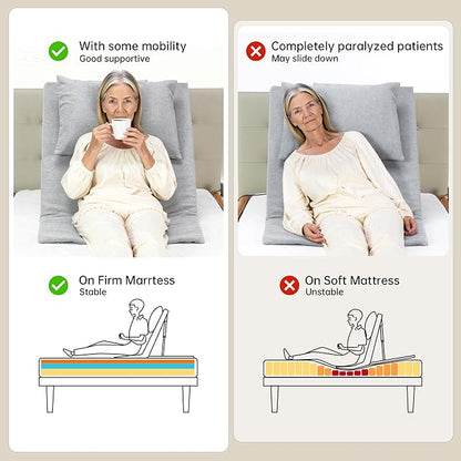 Adjustable Power Lifting Bed Backrest for Elderly Patient Injured,Sit-up Back Rest Chair for Neck Lumbar Back Support