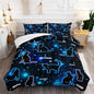 Kawaii Pet Cat Comforter 3Pcs Queen Gradient Line Cute Kitten Animal Bedding Set for Kids Teens Girls Boys Cat Glitter Polka Dots Pattern Quilt Bed Decor with 1 Comforter and 2 Pillowcases