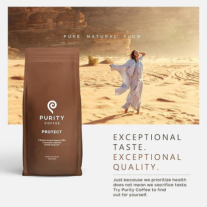Purity Coffee PROTECT Highest Antioxidant Light-Medium Roast - USDA Certified Organic Specialty Grade Arabica Whole Bean Coffee - Third Party Tested for Mold, Mycotoxins, Pesticides - 5 lb Bag