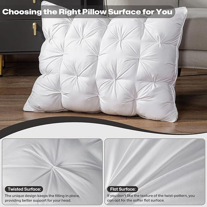 ZUBISU Luxury Hotel Quality Goose Feathers & Down Pillow,800 Fill Power King Size Bed Pillow 1 Pack,Soft Bed Pillow with Breathable Cover,Pack of 1 (King, White)