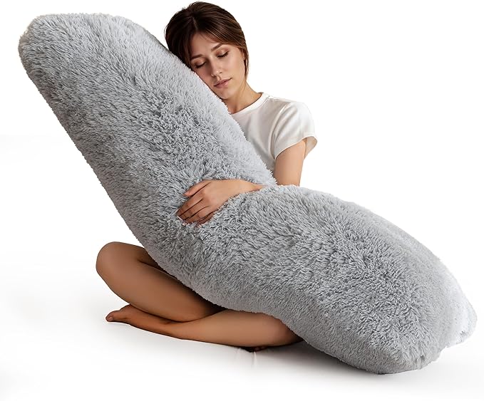 HIGOGOGO Body Pillow for Adults Extra Long Full Body Pillow with Removable Cover and Memory Foam Filling, for Side Sleepers and Pregnancy, Soft Support Pillow, Machine Washable (20x54 Inch)