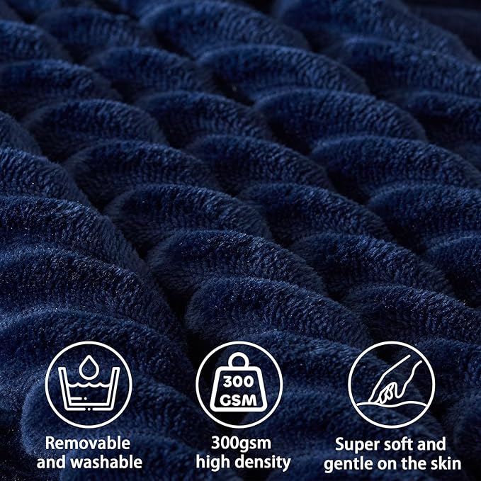 Headboard Wedge Pillow + A Long Neck Roll Pillow Body Pillow，Large Headboard Pillow with Removable Cover (Blue, King：76x8x20 inches)