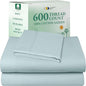 California Design Den Luxury Twin Sheet Set - 100% Cotton, 600 Thread Count Deep Pocket Twin Sheets, Soft Hotel-Quality Bedding with Sateen Weave - Seafoam