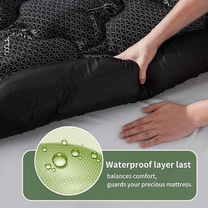 Premium 100% Waterproof Twin XL Mattress Topper, Breathable Mattress Pad, Rayon from Bambo Bed Protector, Deep Pocket Sheet Cover 8"-21"