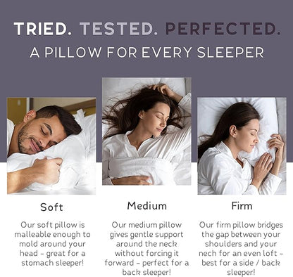 Lincove Cloud Natural Canadian Down Pillow, White Luxury Sleeping Pillow - 625 Fill Power, 500 Thread Count Cotton Shell, Made in Canada, King - Firm, 1 Pack