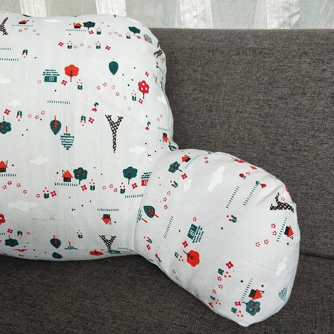 Bohemian Printed Reading Pillow with Support Arms Soft Bed Rest Pillows Back Support Cushion for Kids Reading Watching TV Sitting Up in Bed (23"×16"×10",Tower)