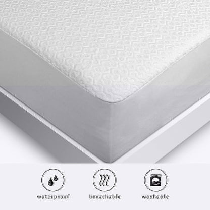 Bedgear Twin Dri-Tec Waterproof Mattress Protector - Adjustable Base Compatible -Washable, and Breathable Pad – Fitted with Stretchable Deep Pockets – Fits 18” Mattress - White