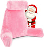 Husband Pillow Medium Pink, Backrest for Kids, Teens, Petite Adults - Reading Pillows with Arms, Adjustable Loft, Plush Memory Foam, Bed Rest Chair for Sitting Up, Detach Neck Roll, Removable Cover