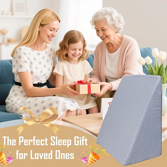 Bed Wedge Pillow for Sleeping, Adjustable Wedge Pillow Set for After Surgery, Elevated Triangle Pillow for Acid Reflux and Back Pain Relief, Post Surgery, Snoring, Back Suppor (Gray-02)