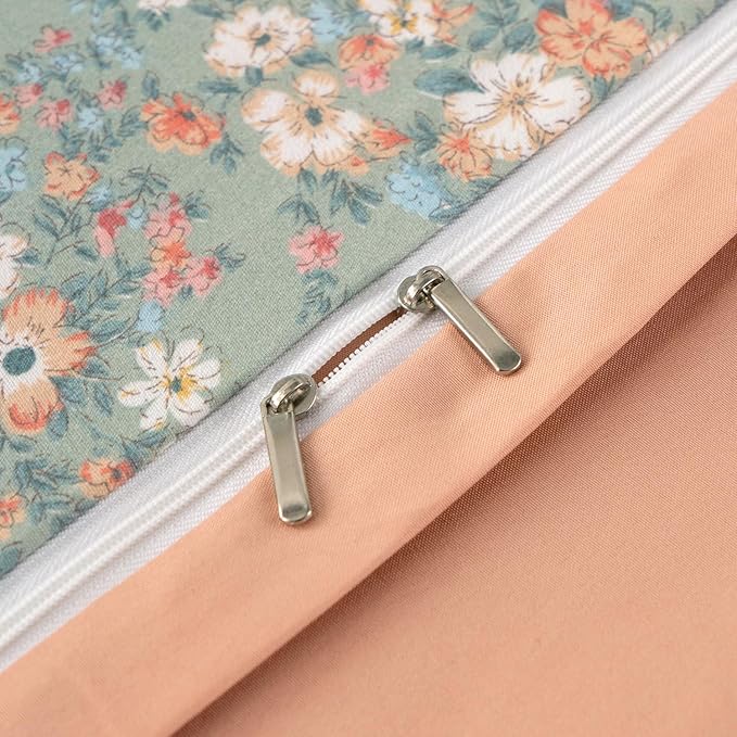 Jane yre Twin Duvet Cover Floral Brushed Microfiber 3 Pieces Twin Bedding Sets Flowers Garden Style Vintage Flower Pattern Twin Flower Duvet Cover, with Zipper Closure Luxury Soft Breathable Comfy