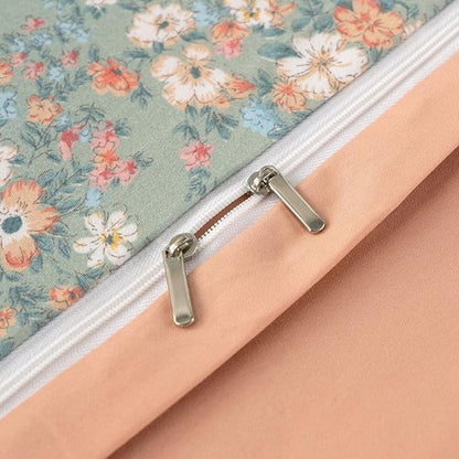 Queen Duvet Cover Floral 100% Brushed Microfiber 3 Pieces Vintage Chic Floral Garden Vibrant Botanical Floral Pattern Printed Queen Duvet Cover Flower with Zipper Closure (Floral, Queen)