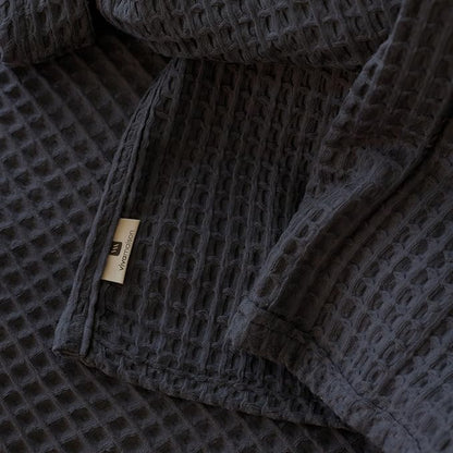 Premium Waffle Blanket Queen XL Size Black - Luxury, Pure 100% Turkish Cotton, Light & Airy Waffle Weave All-Season Quilt - Decorative Bedspread (Black, Queen XL 95" x 102" Inch)