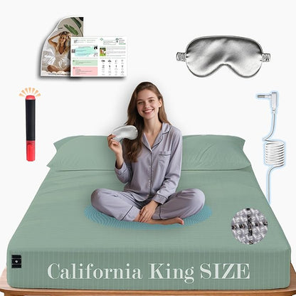 Ali King Grounding Sheets - California King Size, Soft Cotton with Silver Fiber, 15'' Deep Pocket Earth Grounding Fitted Bed Sheets for Improved Sleep (Green, California King 72''*84''*15'')