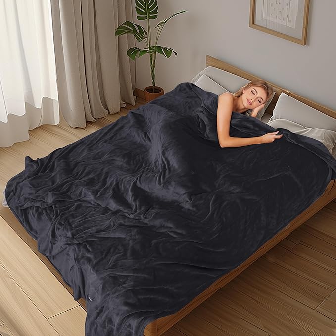 Electric Heated Blanket Full Size 72×84, Breathable & Luxurious Flannel, Soft Warm Gift with Over-Heat Protection, 4 Heating Levels & 10 H Auto Shut Off, Machine Washable, Dark Grey
