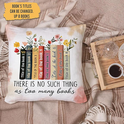 Hyturtle Personalized Book's Title Pillow (Insert Included) Gifts for Book Lovers, Reading Club Librarian Gifts for Girls Women on Birthday Christmas, Custom Name Couch Cushion Decor Throw Pillow