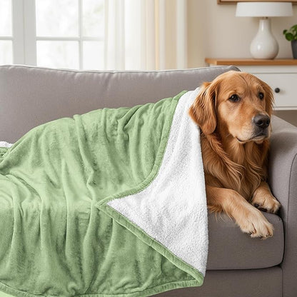 Utopia Bedding Sherpa Blanket King Size (Sage Green, 90x102 Inches) - Soft Lightweight Plush Fleece Reversible Blanket for Bed, Sofa, Couch, Camping and Travel