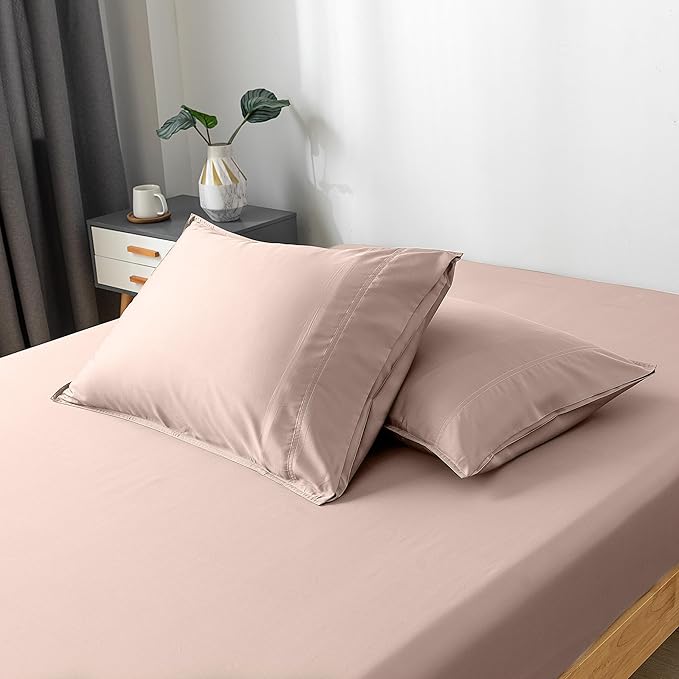 Bella Coterie | Luxury Bamboo Viscose Standard Size Pillowcase Set | 100% Organically Grown | Ultra Soft | Cooling | 2 Pcs [Dusty Rose]