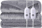 Heated Electric Blanket Queen Size Blanket 84" x 90" with Dual Control, 5 Levels Heating & 10Hs Auto Off, Light Gray