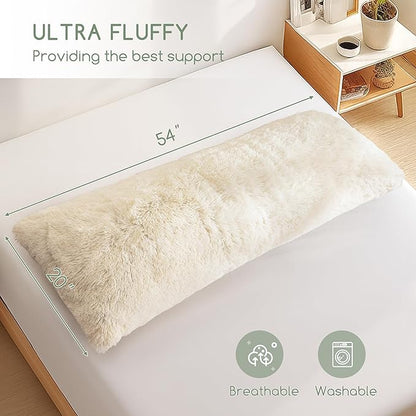 HIGOGOGO Body Pillow for Adults Extra Long Full Body Pillow with Removable Cover and Memory Foam Filling, for Side Sleepers and Pregnancy, Soft Support Pillow, Machine Washable (20x54 Inch)
