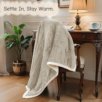 Electric Heated Blanket Queen Size 84"x90", Soft Flannel with Dual Controllers & Overheat Protection, 6 Adjustable Heat Settings & 10-Hour Auto-Off Timer, Fast Heating for Winter Comfort, Camel