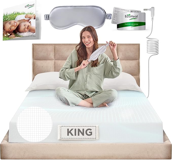 Earth Grounding Sheets King Size with 12% Silver Fiber & 4% Silk & 84% Cotton - White - SGS Quality Certified Grounded Well Bed Sheet - Conductive Fitted Sheet for Better Sleep