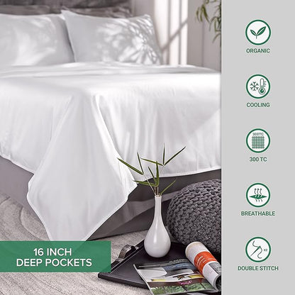 Queen Pillowcases by Pure Bamboo, Genuine 100% Organic Viscose Derived from Bamboo, Luxuriously Soft & Cooling, Double Stitching, Envelope Closure (2 Queen Pillowcases, Cobalt Blue)