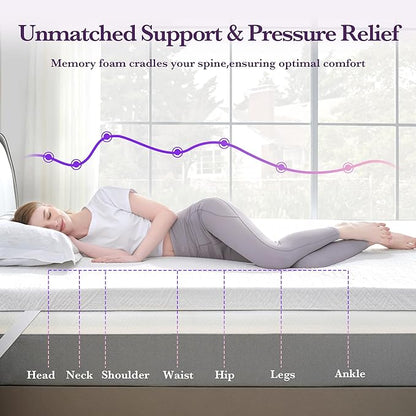 SINWEEK 2 Inch Gel Memory Foam Mattress Topper with Cooling Cover Ventilated Soft Mattress Pad, Bed Topper, CertiPUR-US Certified, Twin Size
