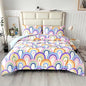 SDIII 3PCS Rainbow Comforter Queen with 2 Pillowcases, Soft Microfiber Lightweight Queen Comforter Set, Rainbow Bedding Set for Girls Boys Kids Teens