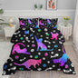 Axolotl Kids Gradient Cat Comforter Set King,3Pcs Cute Cats Bedding,Cartoon Paw Fish Bone Print Quilt Set with 1 Comforter 2 Pillowcases,Glitter Stars Bedding for Kids Boys Girls Teens Adults