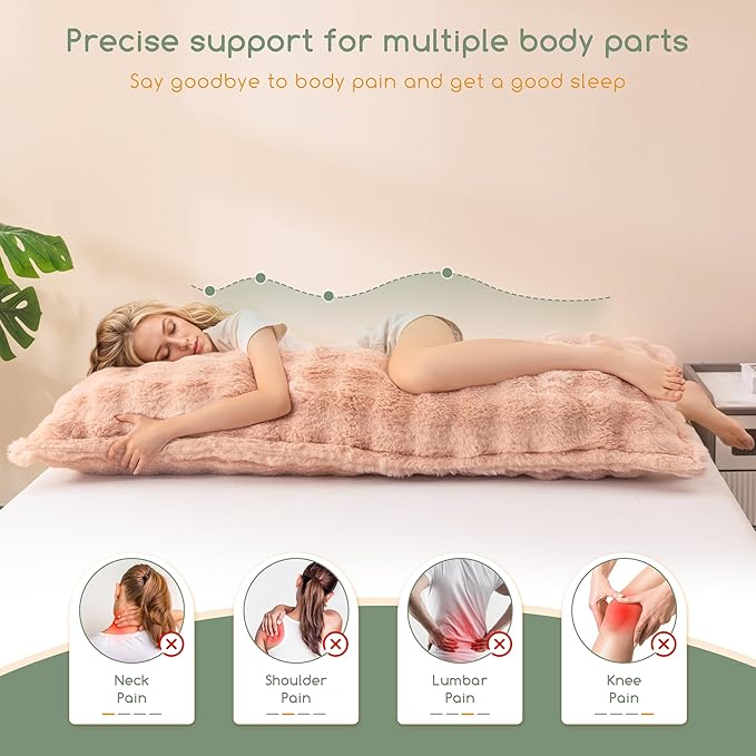 HIGOGOGO Memory Foam Body Pillow, Extra-Long Bed Pillow for Adults, Thickened Full Body Pillow with Removable Pillow Cover(20x54 Inch)
