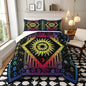 Castle Fairy Psychedelic Galaxy Full Size Comforter Set Sun Moon Star Planet Bedding Set for Kids Adults Teens Mandala Bohemian Comforter Luxury Hippy Hippie Gypsy Quilt Set Room Decor 3Pcs