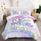 Unicorn Comforter Set for Girls Butterfly Bedding Set Rainbow Quilt Set Queen with 1 Comforter and 2 Pillowcases
