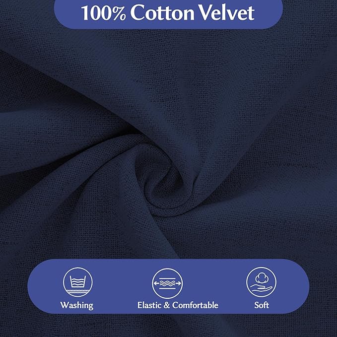 WOWMAX Back Pillow for Bed Sitting up-Bed Wedge Pillow Back Support Pillows for Bed & Sofa Couch, 85% Linen 15% Cotton Blend, Deep Blue