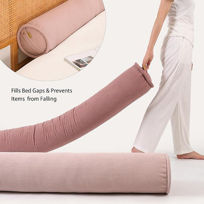 Cuddle Pillow – Corduroy Long Body Pillow for Adults, Cozy Bolster Pillow for Bed, Soft & Supportive for Relaxing Sleep,59 x 7.87 Inches,Pink