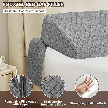 4 Modes Pillow Wedge for Headboard Gap, Foldable Bed Wedge Pillow, Bed Gap Filler King Size Fill The Gap (0-7"), Mattress Gap Filler Long Pillow Between Headboard and Mattress