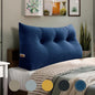 WOWMAX 100% Cotton Velvet Headboard Pillow – Twin Size Wedge Back Support Reading Bolster for Bed & Daybed, Handmade Firm Support Cushion with Removable Cover, Soft Luxury Bed Rest Pillow, Deep Blue