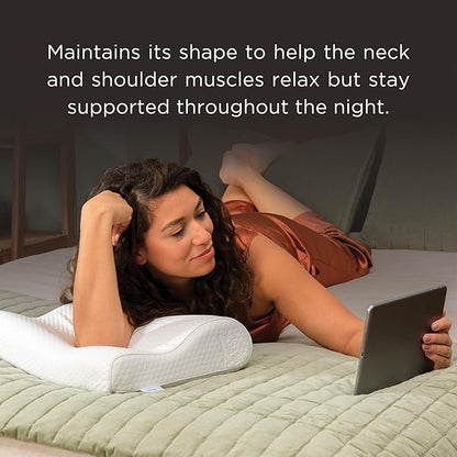 Tempur-Pedic TEMPUR-Ergo Neck Pillow, Medium Profile, White